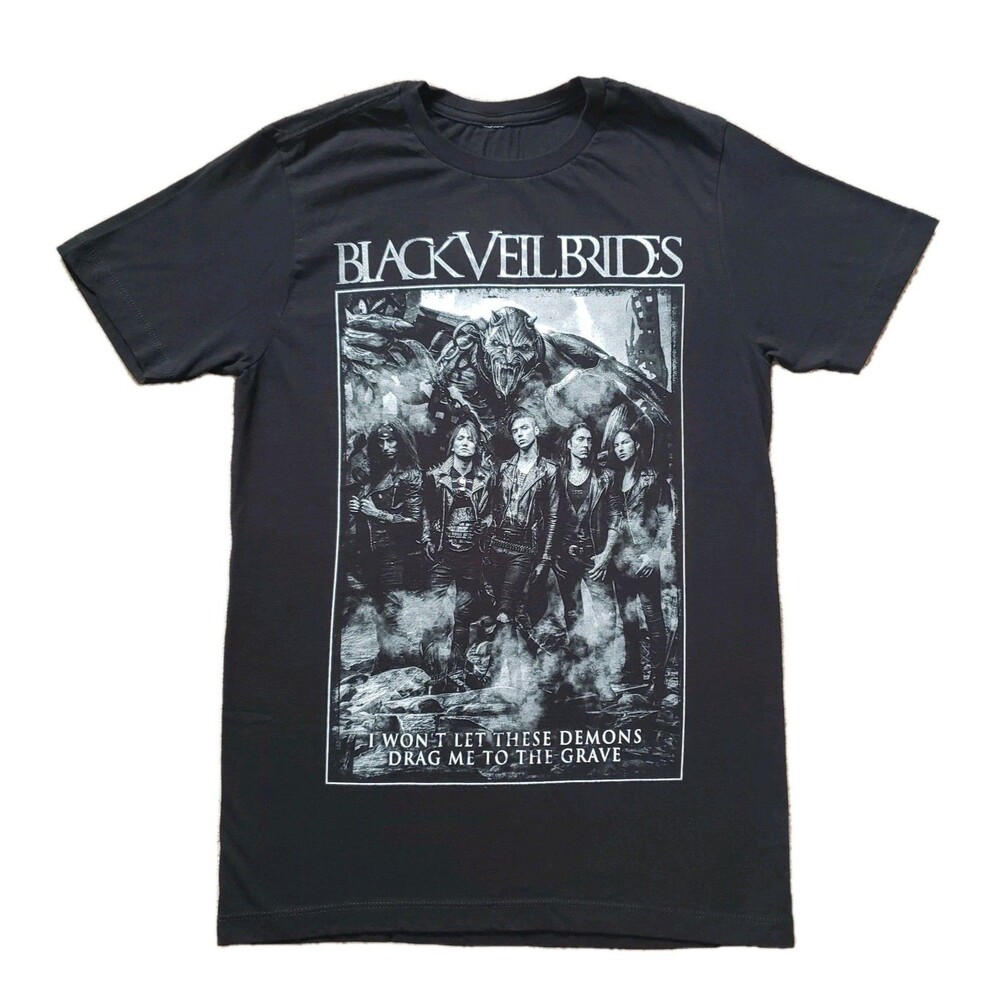 2014 Black Veil Brides Sz XS Unisex Drag Me To The Grave Black T-Shirt Portrait